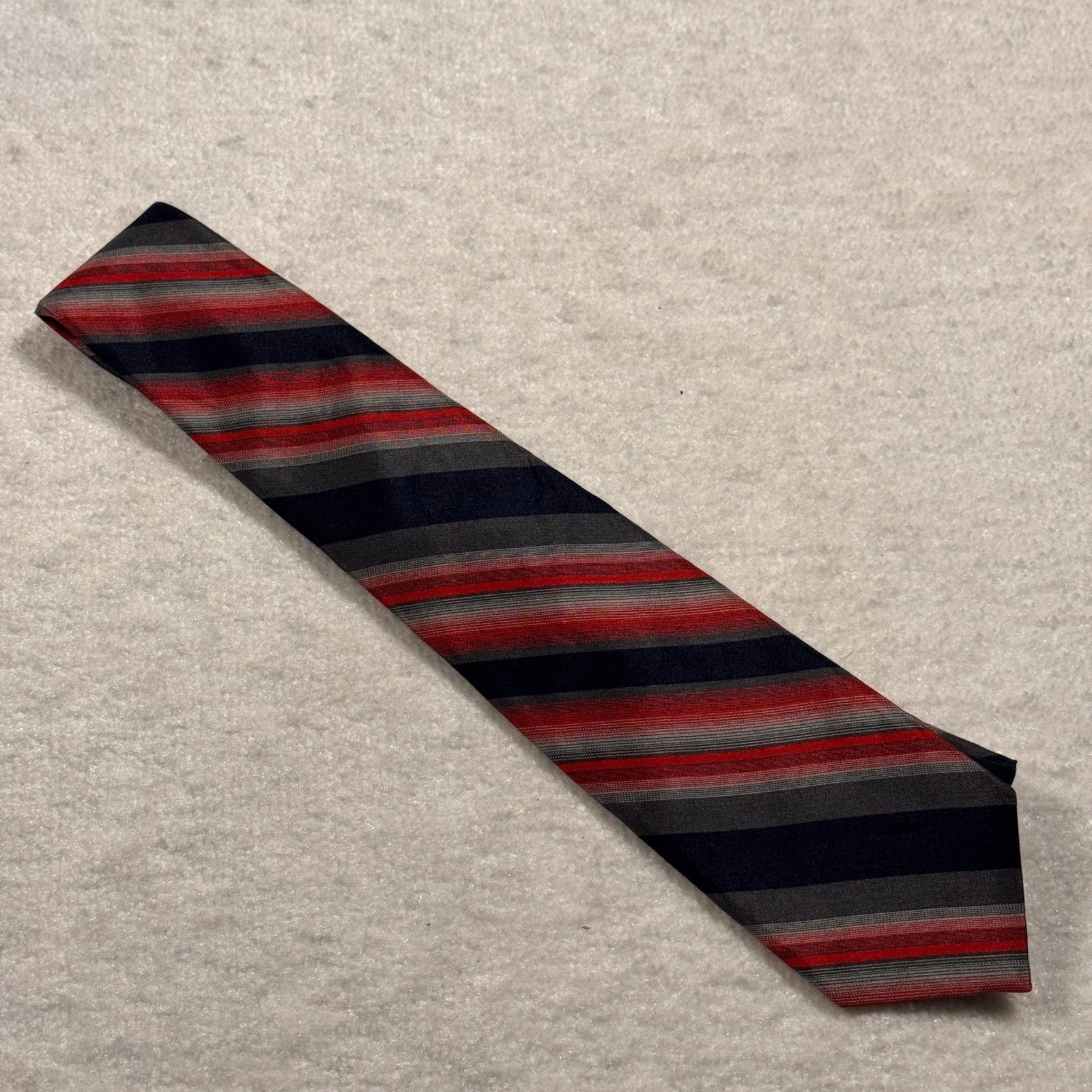 Wembley Striped Necktie Red Black Gray Men Silk Blend Classic Formal